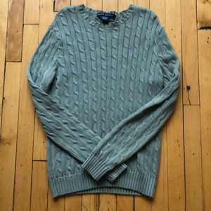 Ralph Lauren green cable knit sweater